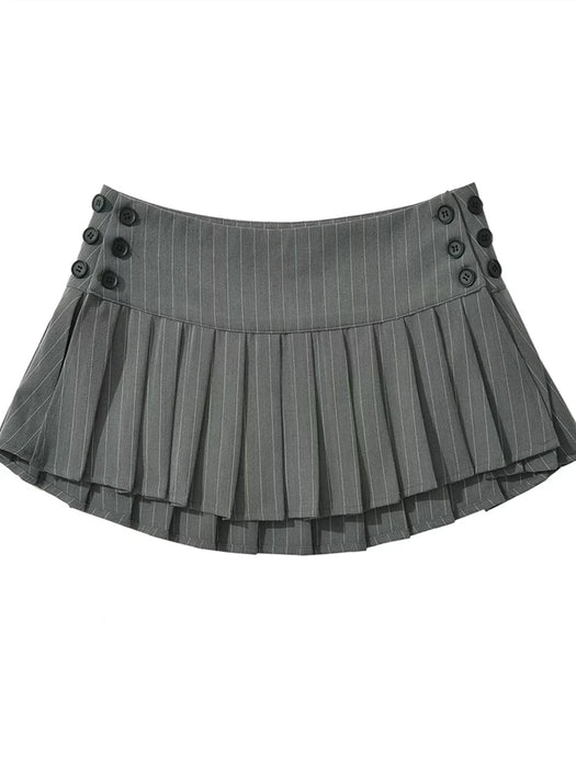 Chu Sau beauty 2024 Women New Fashion Preppy Style Plaid Printed Pleated Mini Skirt Hot Sweet Low Waist Sexy Super Short Skirts