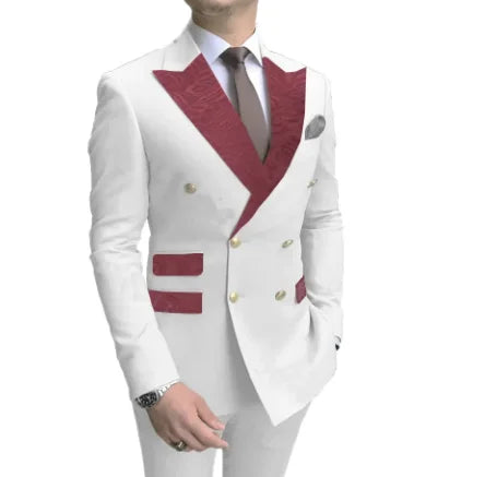 Costumes Pour Hommes Light Blue Smoking Jacket Pants Gold Buttons Party Tuxedo Dress Double Breasted Men Suits For Wedding Groom