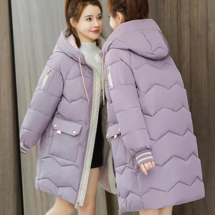 2023 Autumn Winter Women Jacket Coats Long Parkas Thick Warm Jackets Windproof Casual Coat Female Down Cotton Hooded Overcoat