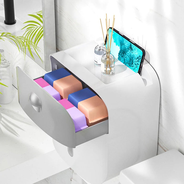 GIANXI Wall Mount Bathroom Cabinet Toilet Tissue Box Household Soap Towel Storage Box Plastics Drawer Bathroom Furniture
