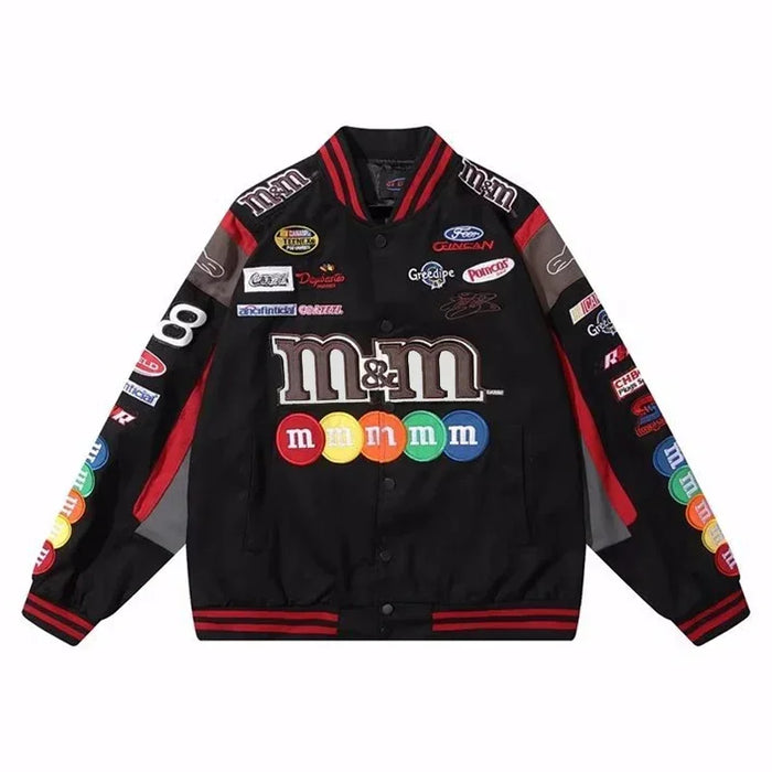 Bomber Jacket Men Women Hip Hop Embroidery Motorcycle Loose Baseball Coat Casual High Quality Street Racing Varsity Outwear New