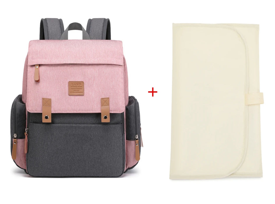 Original LAND Mommy Diaper Bags Mother Large Capacity Travel Nappy Backpacks with changing mat Baby Nursing Bags Real Leather