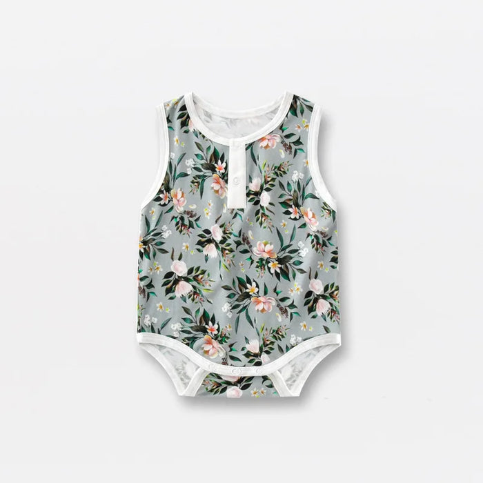 Bamboo Fiber Baby Zippered Romper Printed Baby Boy Girl Clothes Newborn One-piece Bodysuit Baby Onesie Bamboo Baby Clothing