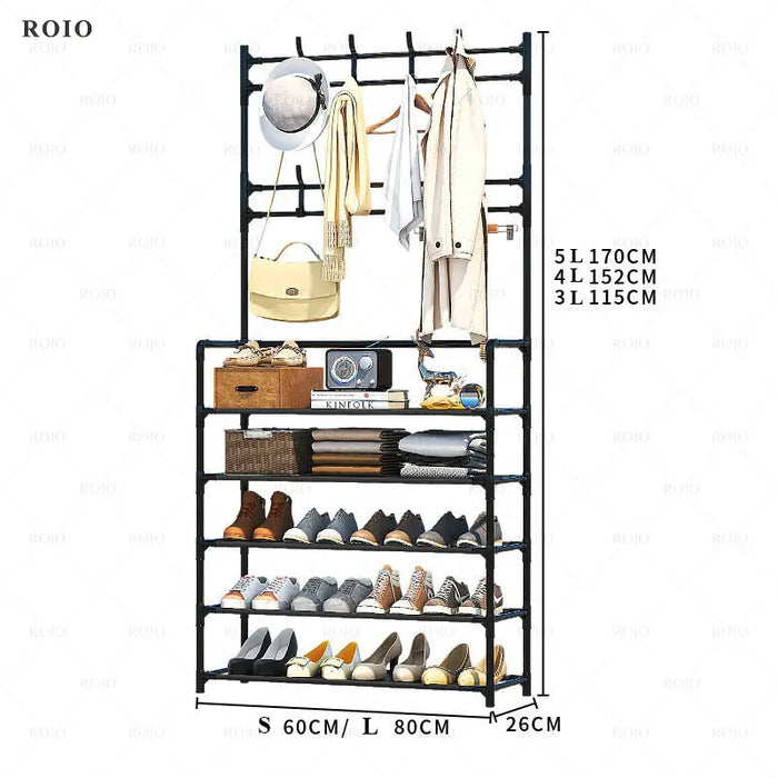 Multi-ayer Shoe Rack DIY Clothes Hanger Coat Rack Storage Clothing Drying Rack Shoe Organizer Home Dorm Furniture Hat Hangers
