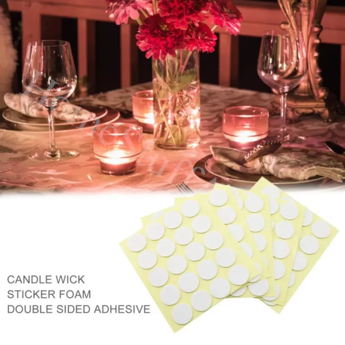 100pc Adhesive Candle Wick Stickers 20mm Foam Heat-Resistant Double-Sided Wax Fixed Base Holder Stand Candle Making Supplies