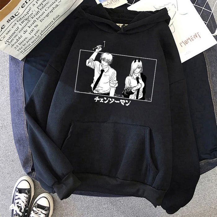 Chainsaw Man Anime Women Hoodies Plus Size Sweatshirt Harajuku Female Long Sleeve Pullover Casual Streetwear Clothes Tops