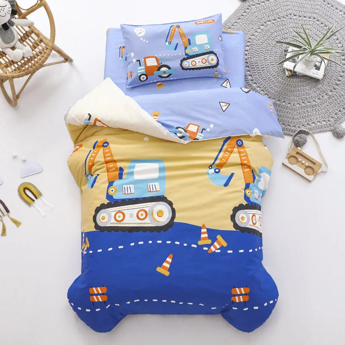 3pcs Baby Bedding Set For Baby Kindergarten Crib Bed Linen Kit Quilt Duvet Cover Pillowcase Mattress Sheet Bedspread  CP12