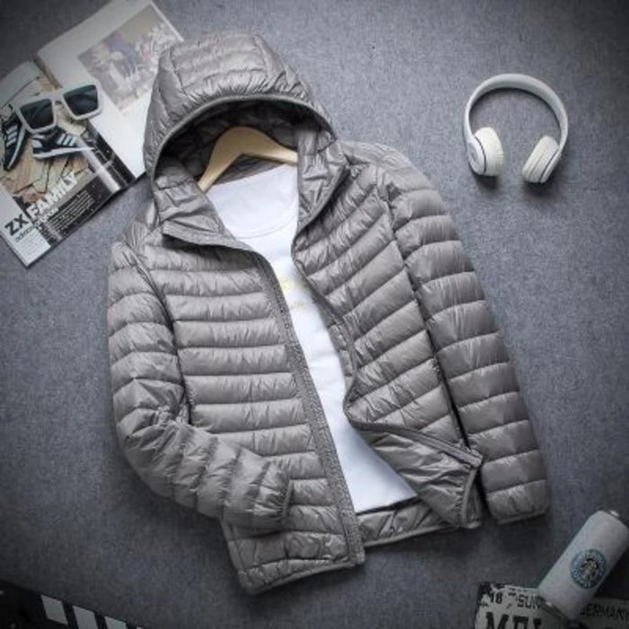New Brand Autumn Winter Light Down Jacket Men's Fashion Hooded Short Large Ultra-thin Lightweight Youth Slim Coat Down Jackets