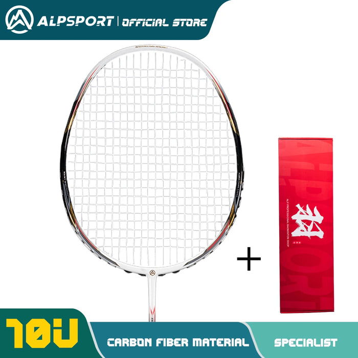 Alpsport AIR 10U  Ultralight 52g T800 Badminton Racket Fast rebound  Imported max 28lbs Carbon fiber + titanium badminton racket