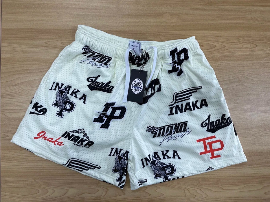 Inaka Power Shorts 2023 GYM Workout Mesh Double Layer Embroidery Logo GYM Shorts