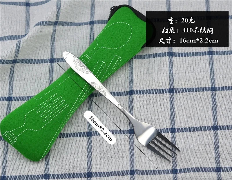Picnic Set Tableware Washable with Zipper Travel Cutlery Kit Case Portable Pouch for Dinner Household Tool Travel Camping Spoon