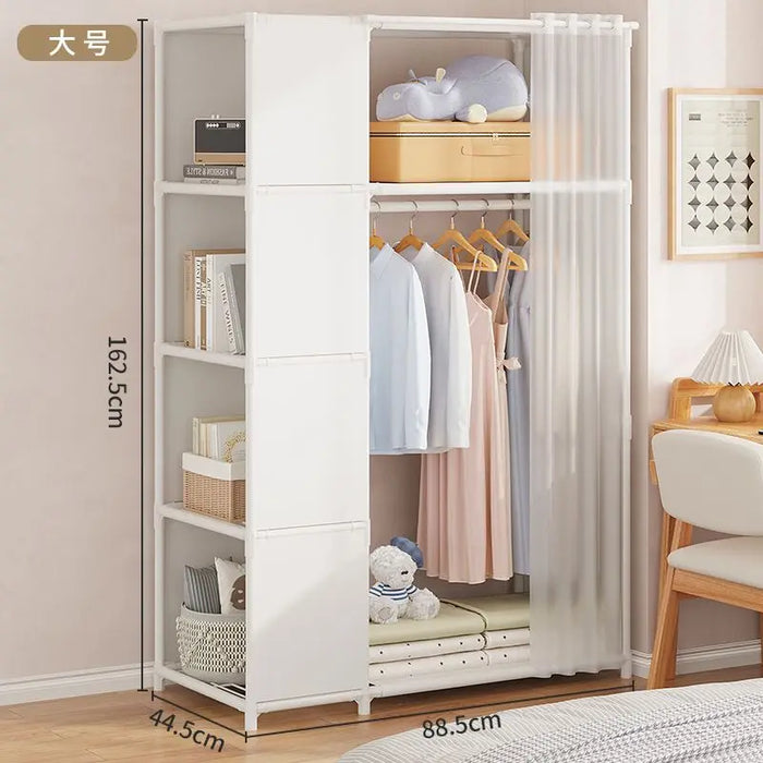 New Foldable Multi-layer Wardrobe Household Dustproof Wardrobe Simple Assembly DIY Storage Wardrobe Bedroom Open Storage Cabinet