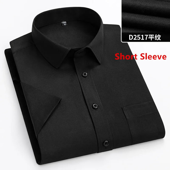 Autumn Men Office Shirt Long Sleeve Loose Plus Size 10XL 11XL 9XL Formal Dress Shirts Business Blue Black Solid Patchwork 160KG