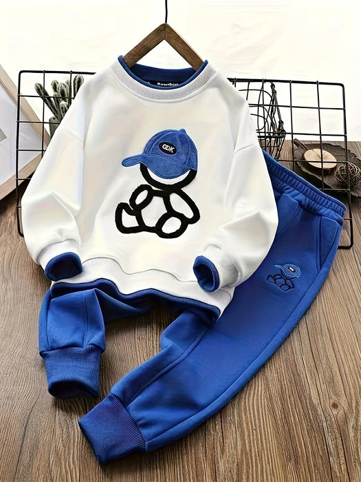 Autumn Baby Girl Boy Clothes Set Cartoon Bear Sweater Top and Pants Buttom Suit Children 2 Pieces Tracksuit Winter Loungewear
