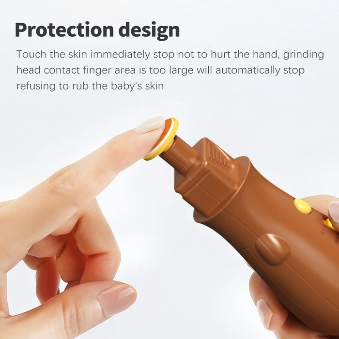 Baby Nail Trimmer Electric Low Noise Baby Nail File with 6 Replacement Pads Cartoon Nail Clippers Baby Care Nail Trimmer