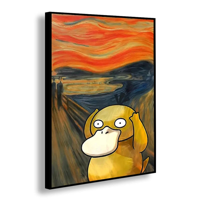 Potdemiel Poster Pikachu Magby Canvas Wall Art Print Japanese Anime Decorative Painting for Kids Room Wall Decor Gift for Friend