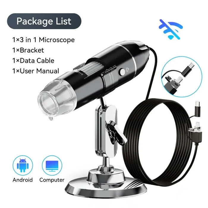 Wifi Microscope Camera 1000X Digital Magnifier for Android IOS iPhone iPad Electronic Stereo Wireless Video Microscope Camera