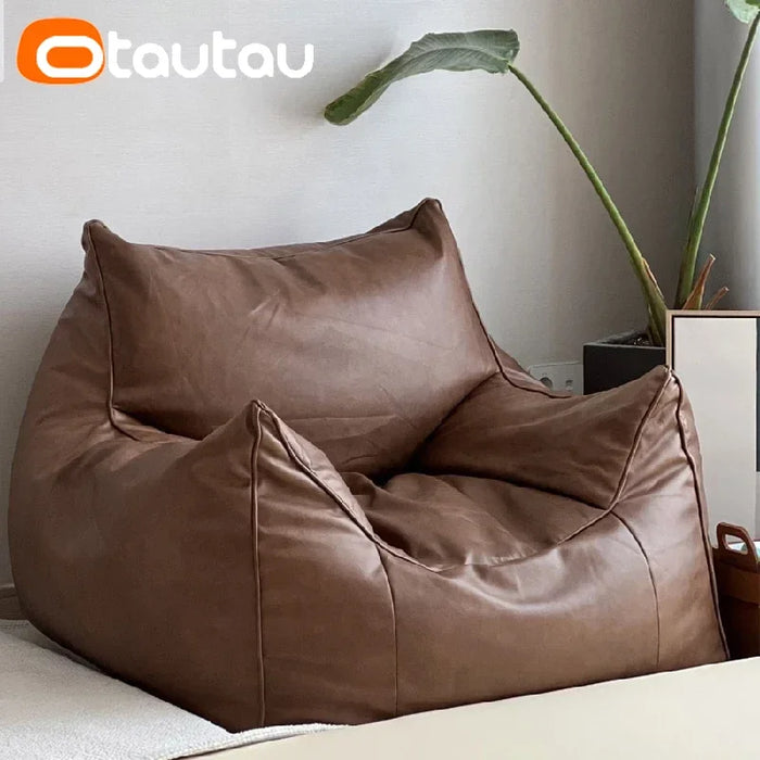 OTAUTAU Children S Size Bean Bag Armchair with Filler Soft Faux Leather Beanbag Chair Floor Corner Sofa Game Read Couch SF178-S