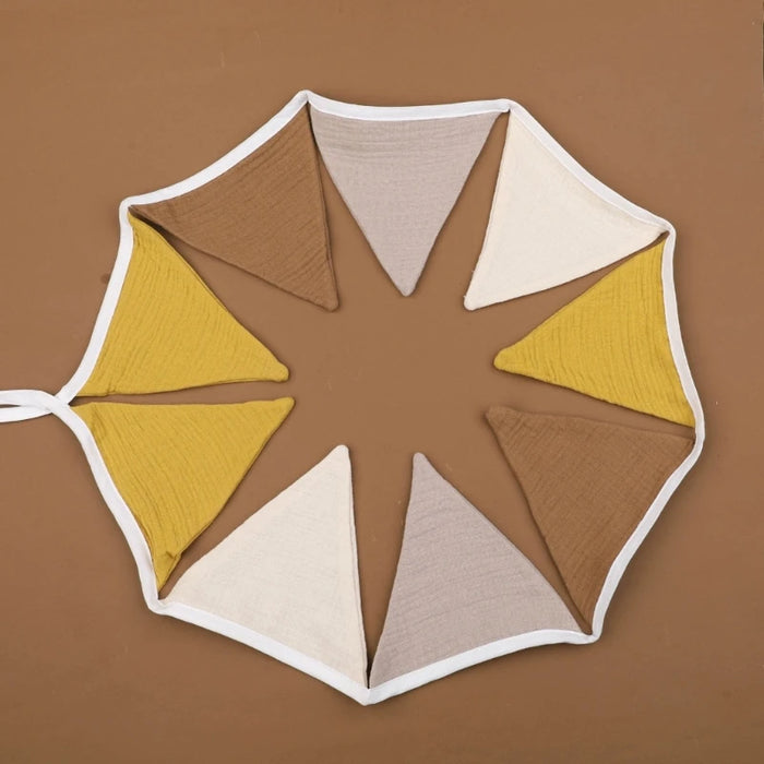Cotton Bunting Banner Triangle Flags Baby Garland Flag for Baby Shower Party Decor Newborn Photography Props Hanging Banner