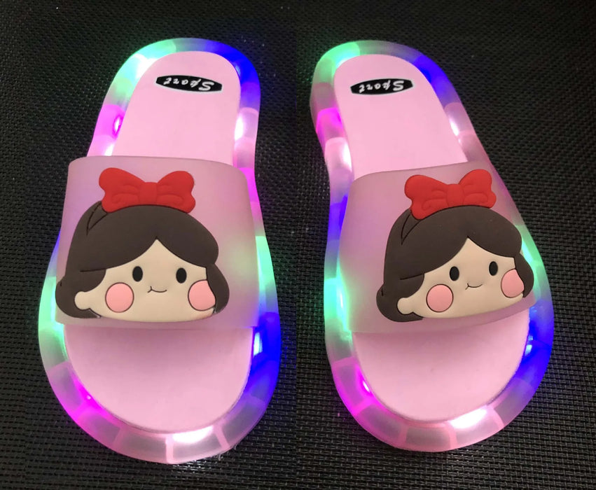 Children‘s Boys Girls Slippers Cartoon Unicorn Animals Prints Shoes Lighted Fashion Cute Shoes Bathroom Kids Toddler Slippers