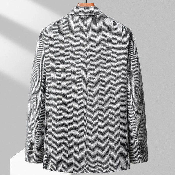 2023  New Men's Fashion Business Korean Gentleman Wool Gentleman Trend Slim Hong Kong Style British Style Casual Wedding Blazer