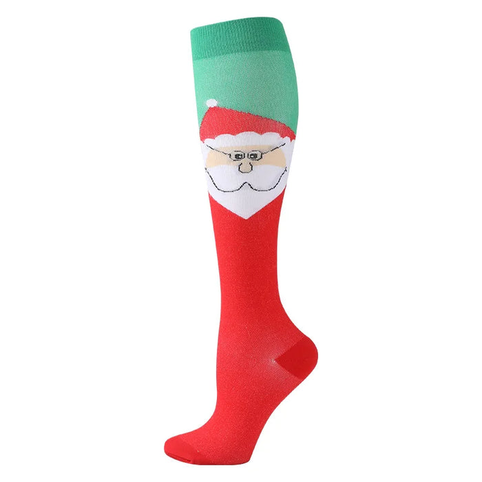 Medical Knee High Running Cycling 20-30 Mmhg Women Sport Sock ONE Pair Nurse Christmas Compression Socks Running