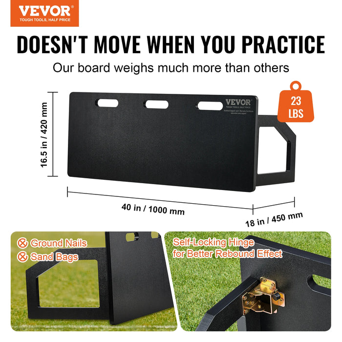 VEVOR Soccer Rebounder Board Portable Soccer Wall with 2 Angles Rebound Foldable HDPE Kickback Rebound Board