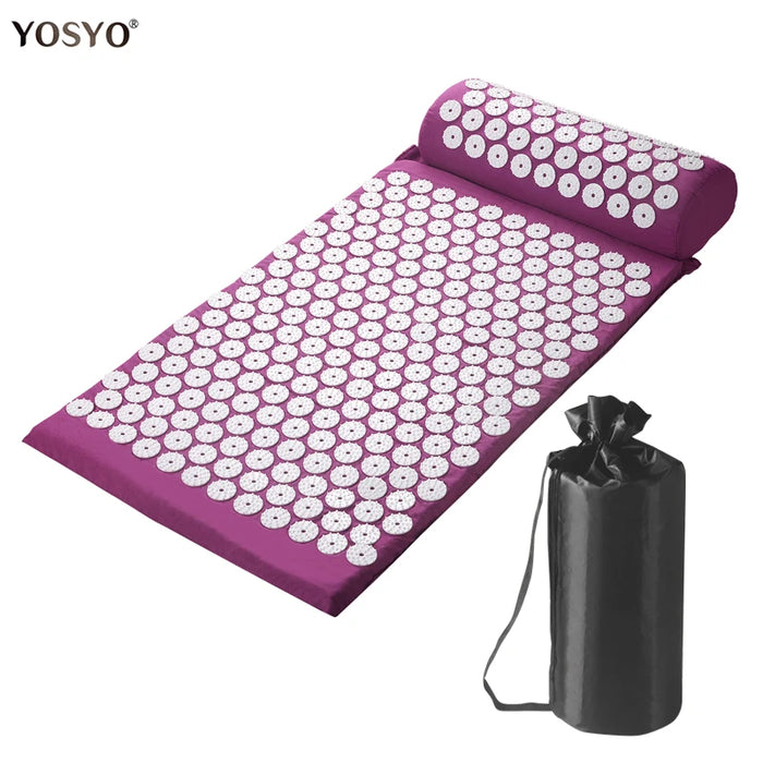 Yoga Acupoint Massage Pad Neck, Back, and Foot Massage Household Acupuncture Pillow Massage Pillow Purple