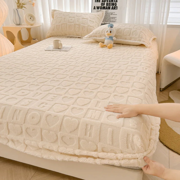 1pc Elastic Fitted Sheet Velvet Bedsheet Skin-friendly Bed Cover fundas de colchón Winter Mattress Protectors (No Pillowcase)