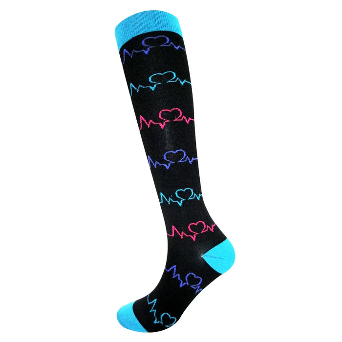 Medical Knee High Running Cycling 20-30 Mmhg Women Sport Sock ONE Pair Nurse Christmas Compression Socks Running