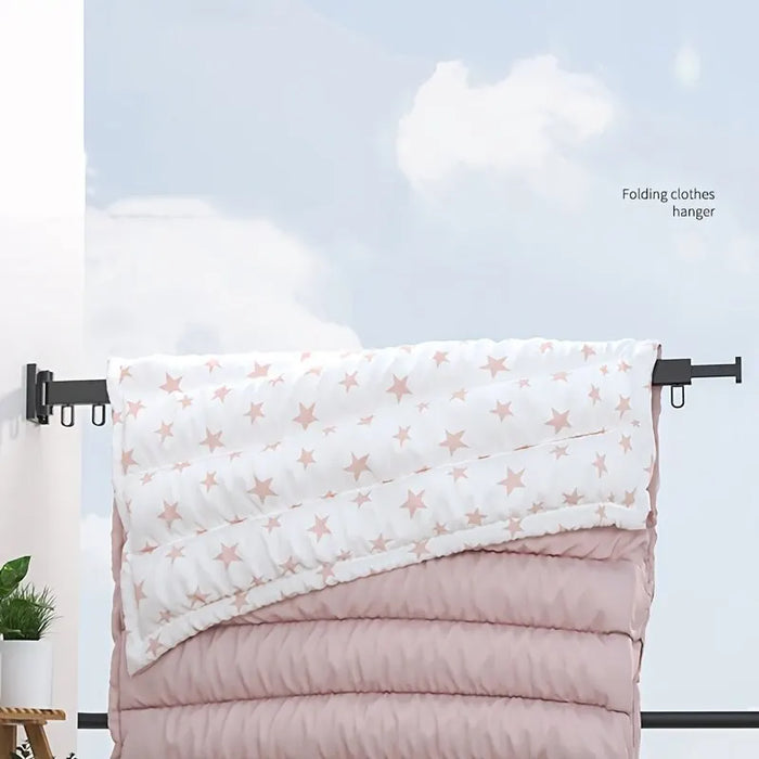 Wall-Mounted Foldable Aluminum Alloy Clothes Drying Rack Perfect for Balcony Bedroom Kitchen Living Room