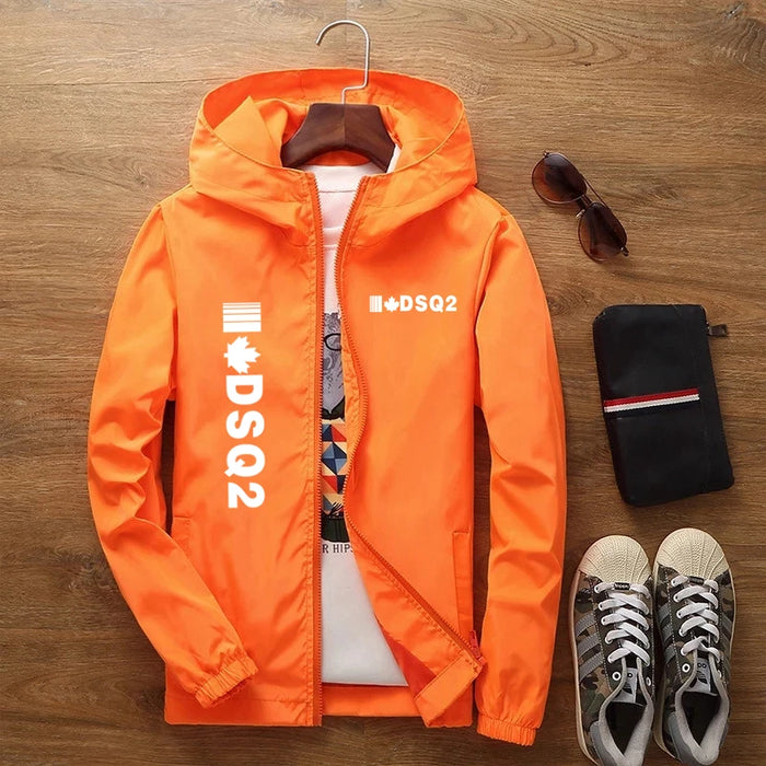 2023 New Selling Summer DSQ2 Brand Casual Rainproof Slim Jacket Men Women Waterproof Sunscreen Anti-UV Windbreaker With Pockets