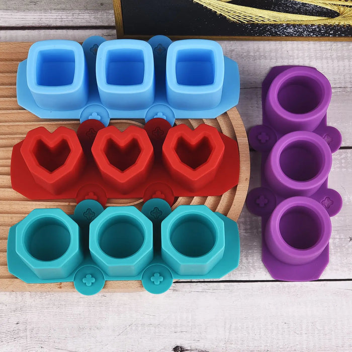 3 Hole Round Concrete Flower Pot Vase Silicone Mold Gypsum Concrete Mould For Succulent Flower Pot DIY Aromatherapy Candle Decor