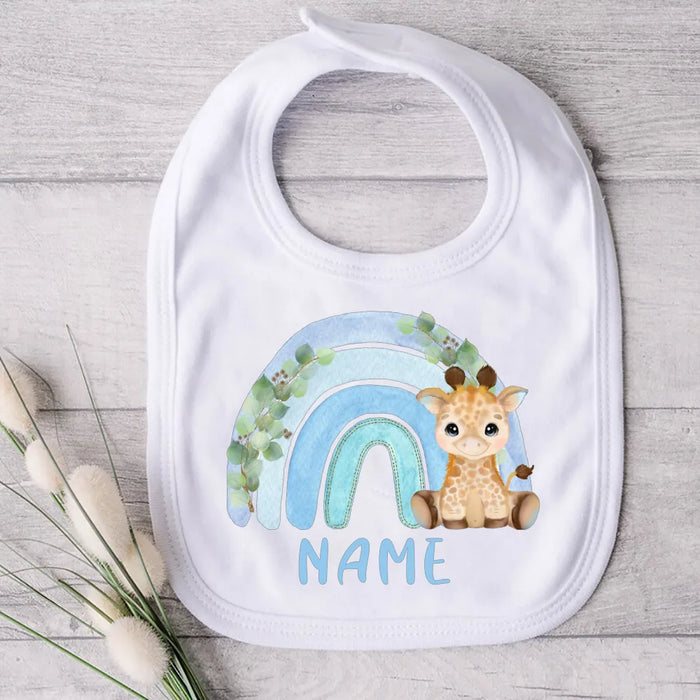 Personalised Baby Bibs Custom Animal with Name Boys Girls Cotton Bib Newborn Saliva Towel newborn wild one Infant Shower Gifts