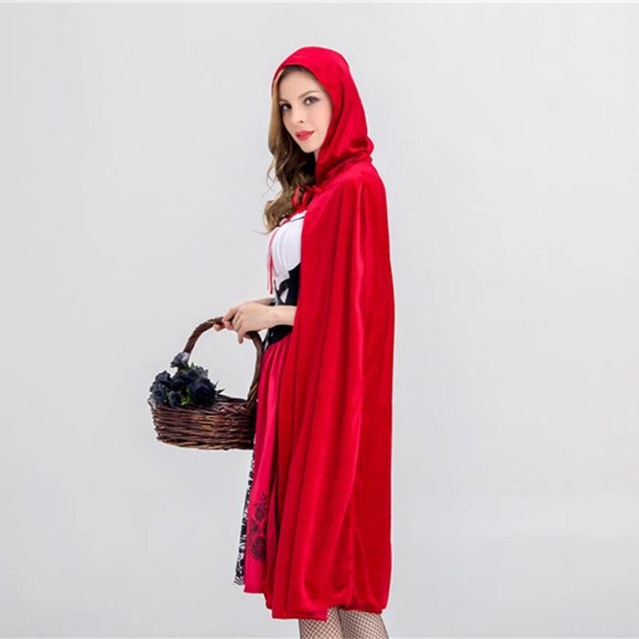 Little Red Riding Hood Modern Version of Stage Performance Clothing Shawl, Adult Girls Personality  Cosplay Game Uniform
