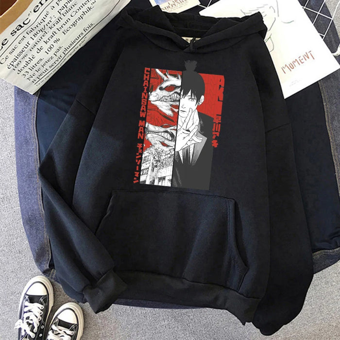 Chainsaw Man Anime Women Hoodies Plus Size Sweatshirt Harajuku Female Long Sleeve Pullover Casual Streetwear Clothes Tops