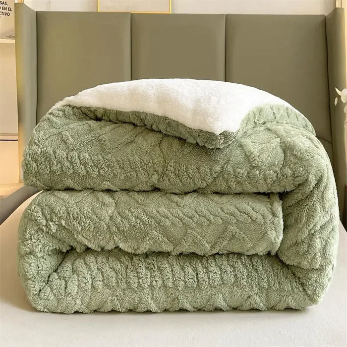 Winter Bedding Thick Quilt Blanket Thickened Warm Flannel Fleece Comforter for Cold Nights Set Bed Duvets Quilts the Blankets