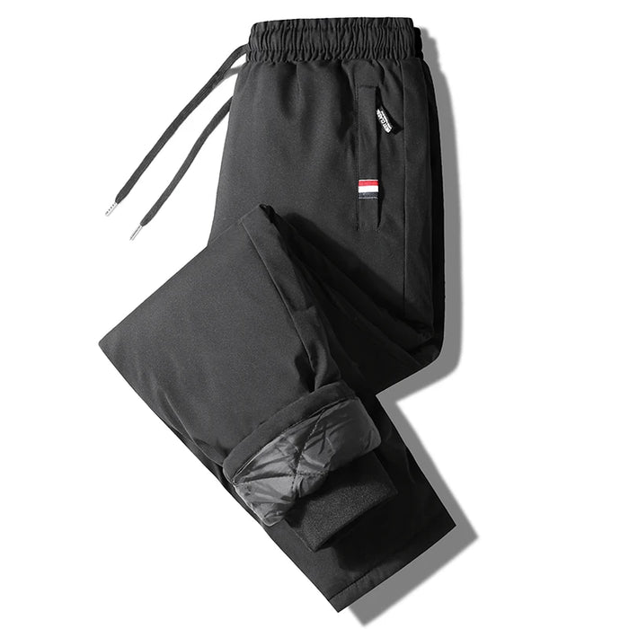 Autumn Pants Men's Elastic Waist Fitness Sportswear New Winter Waterproof and Warm Pants Men's Large Sized Loose Down Pants 7Xl