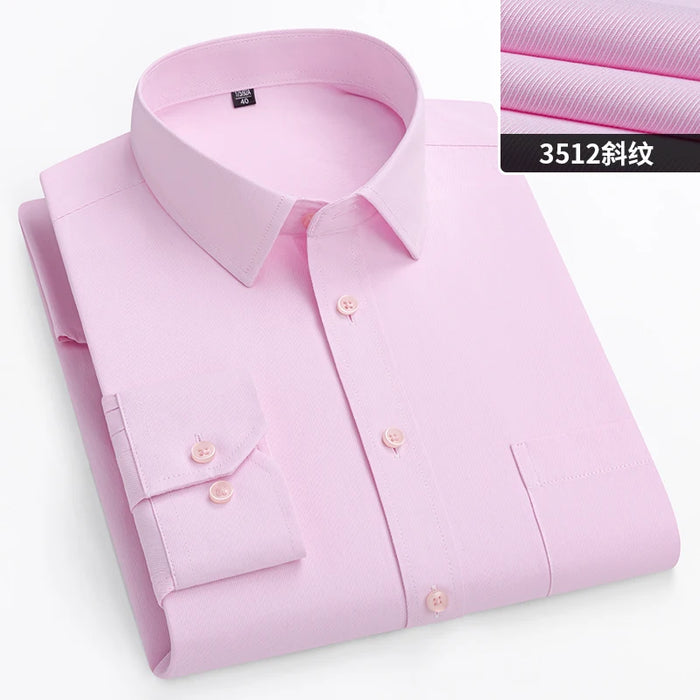 Autumn Men Office Shirt Long Sleeve Loose Plus Size 10XL 11XL 9XL Formal Dress Shirts Business Blue Black Solid Patchwork 160KG