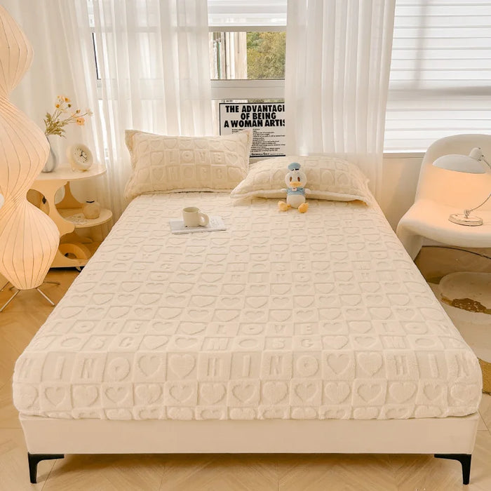 1pc Elastic Fitted Sheet Velvet Bedsheet Skin-friendly Bed Cover fundas de colchón Winter Mattress Protectors (No Pillowcase)