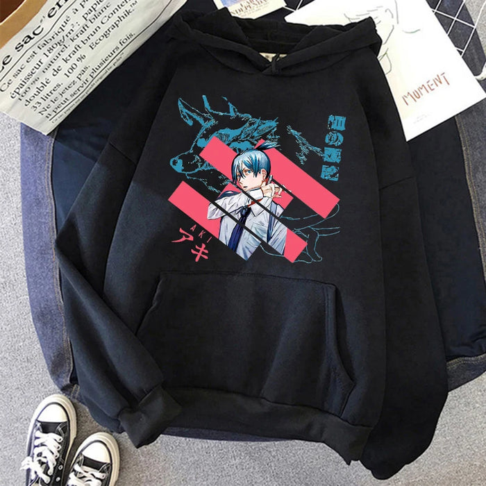 Chainsaw Man Anime Women Hoodies Plus Size Sweatshirt Harajuku Female Long Sleeve Pullover Casual Streetwear Clothes Tops