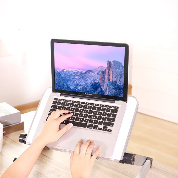1 Unit Adjustable Folding Laptop Desk Portable for Bed Table Notebook Cooler Fan Stand Computer Table Lap Office Desk