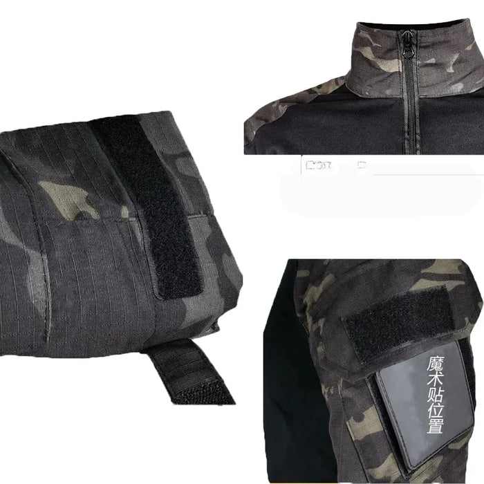 Summer Military Uniform Set Men Tactical Shirt Long Sleeve Military Pants Hunting Camping Tactical Suit Camouflage Man