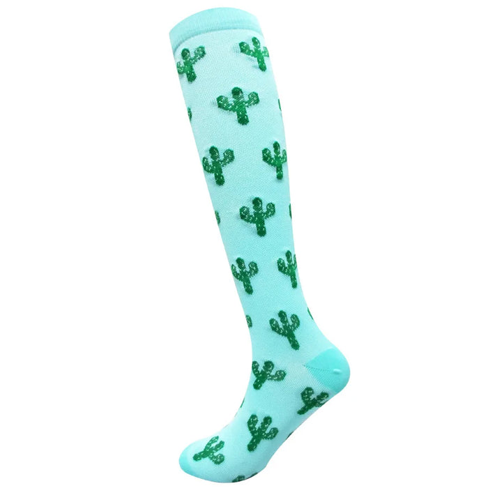 Medical Knee High Running Cycling 20-30 Mmhg Women Sport Sock ONE Pair Nurse Christmas Compression Socks Running