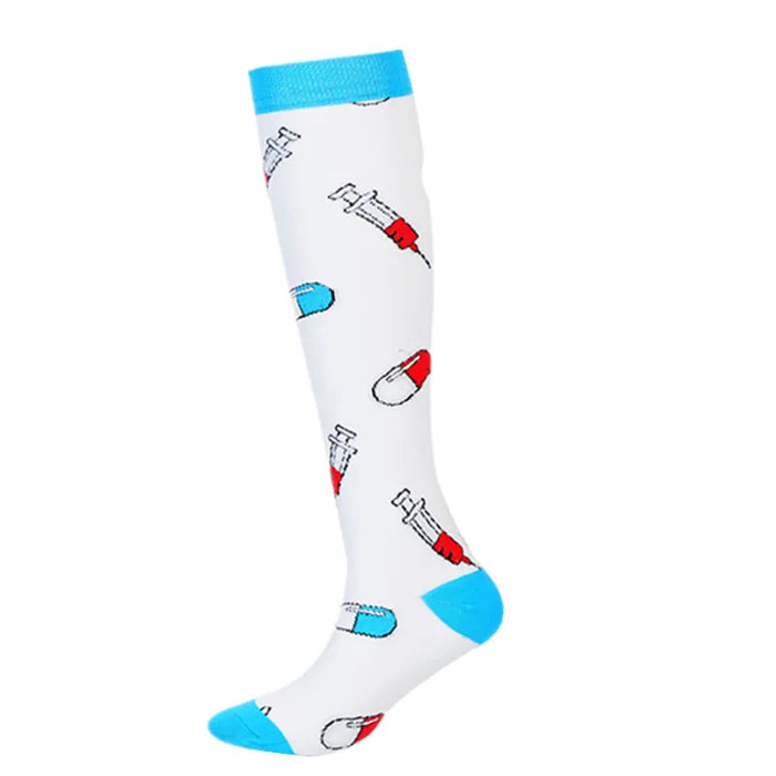 Compression Socks Men's Varicose Veins Diabetes Women's Long Tube Sports Socks Running Riding Medical Nurse Blood Circulation