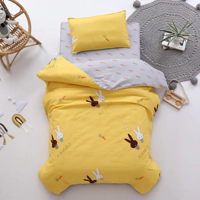 3pcs Baby Bedding Set For Baby Kindergarten Crib Bed Linen Kit Quilt Duvet Cover Pillowcase Mattress Sheet Bedspread  CP12