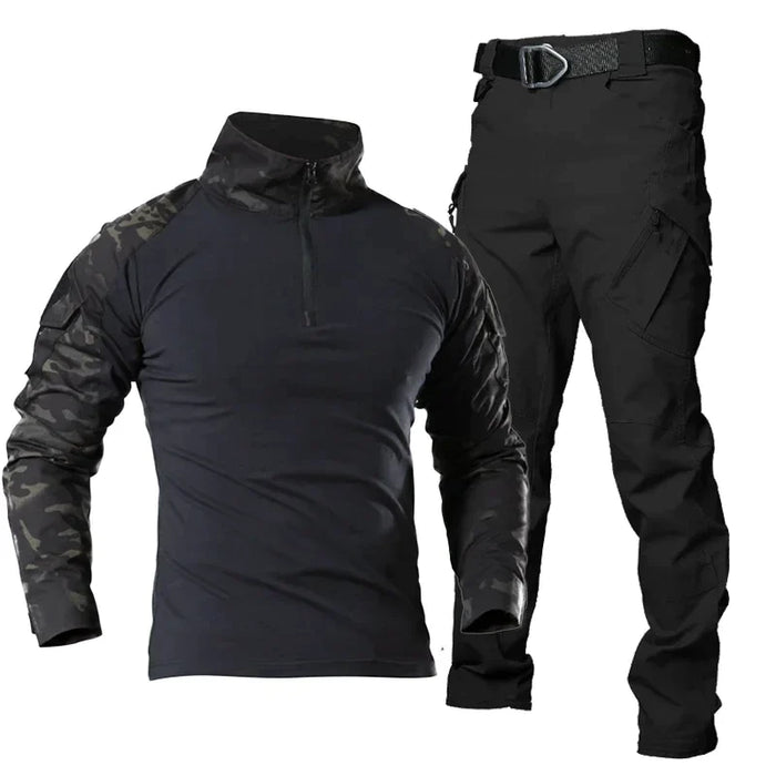 Summer Military Uniform Set Men Tactical Shirt Long Sleeve Military Pants Hunting Camping Tactical Suit Camouflage Man