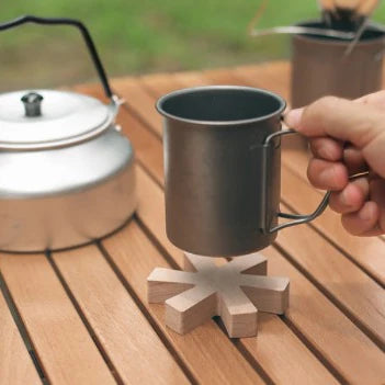 Outdoor Wood Coaster Insulation Pad Home Desk Coaster Dining Table Pad Kitchen Wood Non-Slip Pads Outdoor Camping Wood Hot Pad