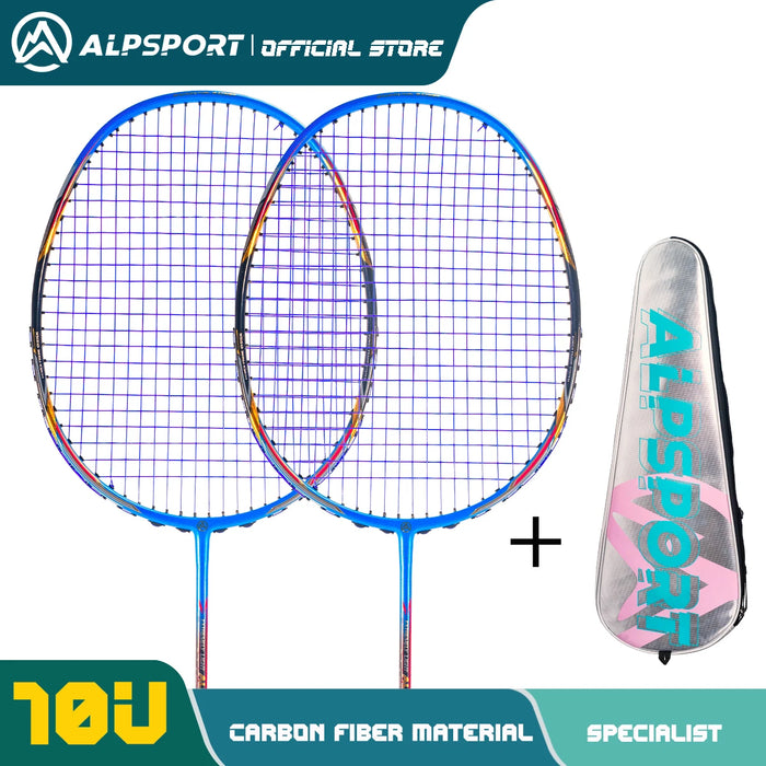 Alpsport AIR 10U  Ultralight 52g T800 Badminton Racket Fast rebound  Imported max 28lbs Carbon fiber + titanium badminton racket