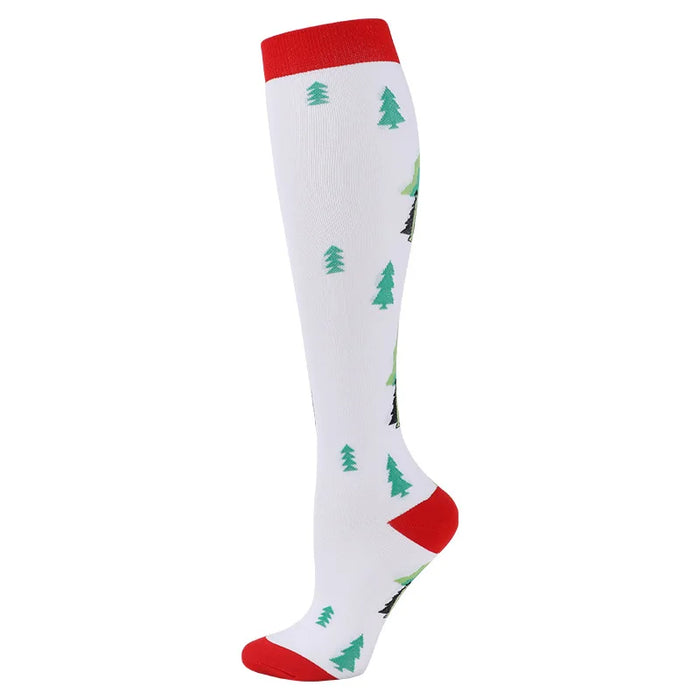 Medical Knee High Running Cycling 20-30 Mmhg Women Sport Sock ONE Pair Nurse Christmas Compression Socks Running